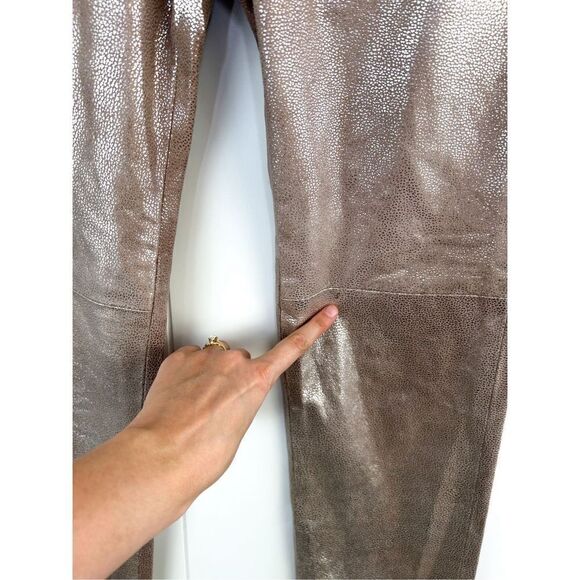 Graham‎ and Spencer Lambskin Leather Metallic Pants Champagne Size 2 - Picture 10 of 15